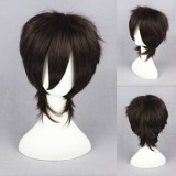 35cm Short Dark Brown Ao No Exorcist Okumura Yukio Wig Synthetic Anime Hair Cosplay Wig CS-192A