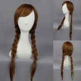 80cm Long Brown Frozen Anna Wig Synthetic Anime Hair Cosplay Wigs CS-135B