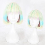 35cm Short Color Mixed Curly Land of the Lustrous Diamond Wigs Synthetic Anime Cosplay Wig CS-352D