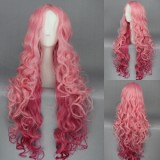 90cm Long Wave Pink Mixed Uta No Prince Sama Ringo Tsukimiya Wig Synthetic Anime Cosplay Hair Wigs CS-161A