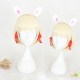 30cm Short Beige Game of Onmyoji Bunny Wig Synthetic Party Hair Anime Cosplay Lolita Wig CS-315E