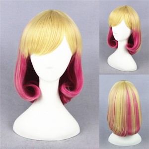 40cm Short Curly Color Mixed Wigs Synthetic Anime Hair Cosplay Lolita Wig CS-140A