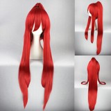 100cm Long Straight Red Pandora Hearts Sharon Wig Synthetic Anime Cosplay Wig+1Ponytail CS-171A