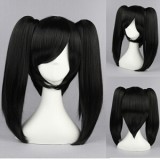 45cm Medium Long Black Kagerou Project  Actor Wig Synthetic Anime Cosplay Wigs+2Ponytails CS-167D