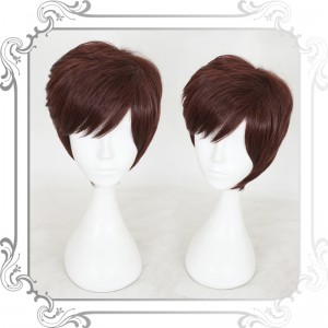 30cm Short Brown Stnthetic Party Hair Wig Heat Resistant Anime Cosplay Lolita Wig CS-320A