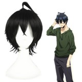 30cm Short Black Orenchi no Furo Jijou Wig Synthetic Anime Cosplay Hair Wig CS-215B