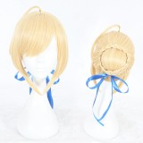 30cm Short Blonde Fate Stay Night/Zero Cosplay Saber Wig Synthetic Anime Cosplay Wig CS-345A