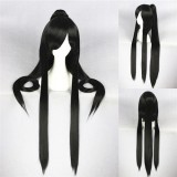 100cm Long Straight Black Legend of Sword and Fairy Wig Synthetic Anime Cosplay Wigs+1Ponytail CS-214B