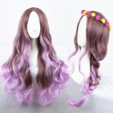 80cm Long Wave Purple Mixed Wigs Synthetic Anime Hair Cosplay Wigs CS-139A