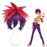 35cm Short Red&Purple Mixed No Game No Life Sora Wig Synthetic Anime Cosplay Wig CS-185A