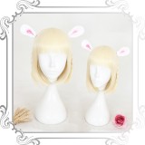 35cm Short Beige Synthetic Party Hair Wigs For Woman Anime Cosplay Lolita Wig CS-311A