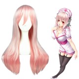 60cm Long Straight Pink Super Sonico Wig Synthetic Anime Cosplay Hair Wigs CS-212A
