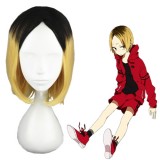 35cm Short Black&Blonde Haikyuu!! Kozumekenma Wig Synthetic Anime Cosplay Wig CS-186B