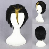 30cm Short Black Haikyuu!! Nishinoya Yuu Wig Synthetic Anime Cosplay Hair Wig CS-186H