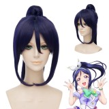60cm Long Blue Mixed LoveLive!Sunshine Kanan Matsuura Wig Synthetic Anime Cosplay Wigs+1Ponytail CS-181J