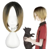 35cm Short Blonde Haikyuu!! Kozumekenma Wig Synthetic Anime Cosplay Hair Wig CS-186F