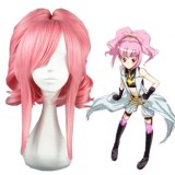 45cm Short Pink Code Geass Anya Alstreim Wig Synthetic Anime Cosplay Wigs+2Ponytails CS-166A