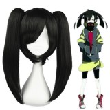 45cm Medium Long Black Kagerou Project  Actor Wig Synthetic Anime Cosplay Wigs+2Ponytails CS-167D