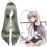 80cm Long Straight Gray Haiyoru! Nyaruani Wig Synthetic Anime Hair Cosplay Wig CS-191A