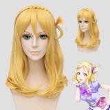 55cm Medium Long Blonde LoveLive!Sunshine Mari Ohara Wig Synthetic Anime Cosplay Hair Wigs CS-181M