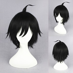 30cm Short Black Haikyuu!! Yamaguchi Tadashi Wig Synthetic Anime Cosplay Hair Wig CS-186D