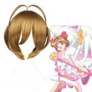 35cm Short Brown Cardcaptor Sakura Wig Synthetic Anime Cosplay Hair Wigs CS-168A
