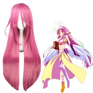 100cm Long Straight Rose Red No Game No Life Gabriel Wig Synthetic Anime Cosplay Wig CS-185D