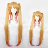 100cm Long Blonde Mixed Kobayashi Maid Dragon Tohru Wig Synthetic Anime Cosplay Costume Wigs+2Ponytails CS-325B