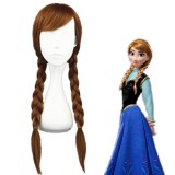 80cm Long Brown Frozen Anna Wig Synthetic Anime Hair Cosplay Wigs CS-135B