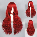 80cm Long Wave Red Disney Mermaid Wig Synthetic Anime Hair Cosplay Wigs CS-193A