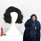 30cm Short Black Game of Thrones Jon Snow Synthetic Anime Cosplay Hair Wigs CS-305A