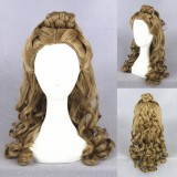 55cm Medium Long Wave Cinderella Wig Brown Party Hair Wigs Synthetic Anime Cosplay Wig CS-250A