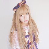 65cm Long Curly Flaxen Synthetic Fashion Hair Wig Heat Resistant Anime Cosplay Lolita Wig CS-818A