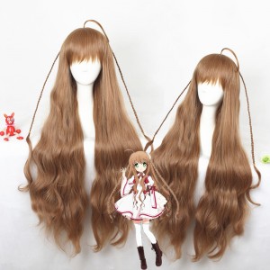 100cm Long Curly Brown Rewrite Kanbe Kotori Wig Synthetic Anime Cosplay Hair Wigs CS-299A