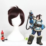 30cm Short Red Brown Overwatch Mei Wig Synthetic Party Hair Anime Cosplay Wig CS-302B