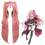 90cm Long Pink Seraph of The End Krul Tepes Wig Synthetic Anime Cosplay Wigs+2Ponytails CS-245E