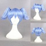 35cm Short Light Blue Ansatsu Kyoushitsu Shiota Nagisa Wig Synthetic Anime Hair Cosplay Wigs+2Ponytails CS-236B