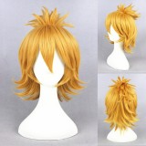 30cm Short Golden Touken Ranbu Online Urashimakotetsu Wig Synthetic Anime Cosplay Wigs+1Ponytail CS-231L