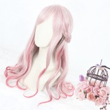 65cm Long Wave Red Mixed Synthetic Party Hair Wigs Heat Resistant Anime Cosplay Lolita Wig CS-806A
