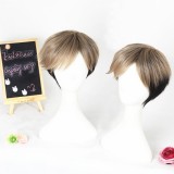 30cm Short Blond Mixed Synthetic Party Hair Wigs For Man Anime Cosplay Lolita Wig CS-295A