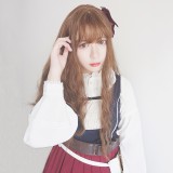 65cm Long Curly Brown Synthetic Fashion Hair Wigs Heat Resistant Anime Cosplay Lolita Wig CS-817A