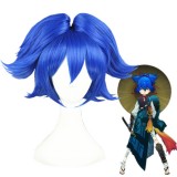 30cm Short Blue Touken Ranbu Online Sayo Samonji Wig Synthetic Anime Cosplay Wig+2Ponytails CS-231I