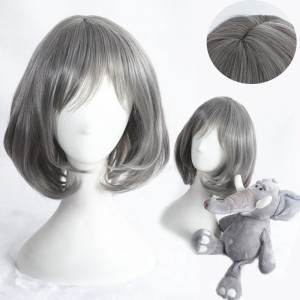 35cm Short Curly Gray Synthetic Party Hair Wig Anime Cosplay Lolita Wigs CS-284A