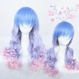 60cm Long Wave Color Mixed Synthetic Party Hair Wig For Woman Anime Cosplay Lolita Wigs CS-286A