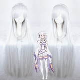 100cm Long Straight Silver White Life in a Different World From Zero Emilia Wig Synthetic Anime Cosplay Wigs CS-288A