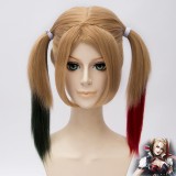 45cm Medium Long Straight Color Mixed Harleen Quinzel Harley Quinn Wig Synthetic Anime Cosplay Hair Wigs CS-269B