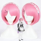 35cm Short Pink Life in a Different World From Zero Lahm Wig Synthetic Anime Cosplay Costume Wig CS-288C