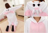 Adult Cartoon Flannel Unisex Pink Unicorn Animal Onesies Anime Kigurumi Costume Pajamas Sets KT019