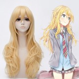 65cm Long Curly Blonde Shigatsu wa Kimi no Uso Miyazono Kaori Wig Synthetic Anime Cosplay Wigs CS-255B