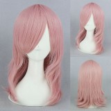 40cm Medium Long Curly Pink Synthetic Party Hair Wig Anime Cosplay Wigs CS-265A